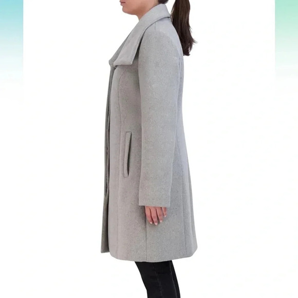 Cole Haan womens Double Face Wool Button-up Coat With Convertible Collar NWT - Picture 9 of 11
